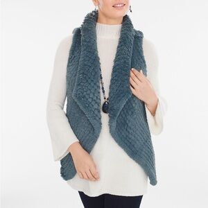 NWT Beautiful Blue Faux Fur Vest